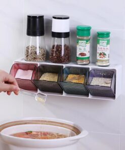 4 Slot Kitchen Wall Spice Organizer – Space-Saving Storage Rack