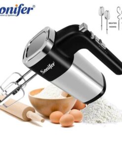 Silver Love Hand Mixer 500 Watts Powerful Electric Egg Beater with Stainless Steel Beaters and Dough Hooks for Baking & Whipping