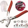 Metallic Snap Button Pliers Kit – 100 Button Set Fastener Tool