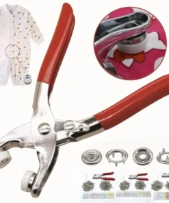 Metallic Snap Button Pliers Kit – 100 Button Set Fastener Tool